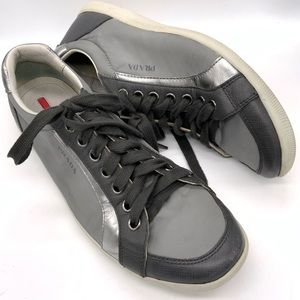 Prada | Shoes | Mens 4e835 Prada Nylon Leather Sneakers 8 12 | Poshmark